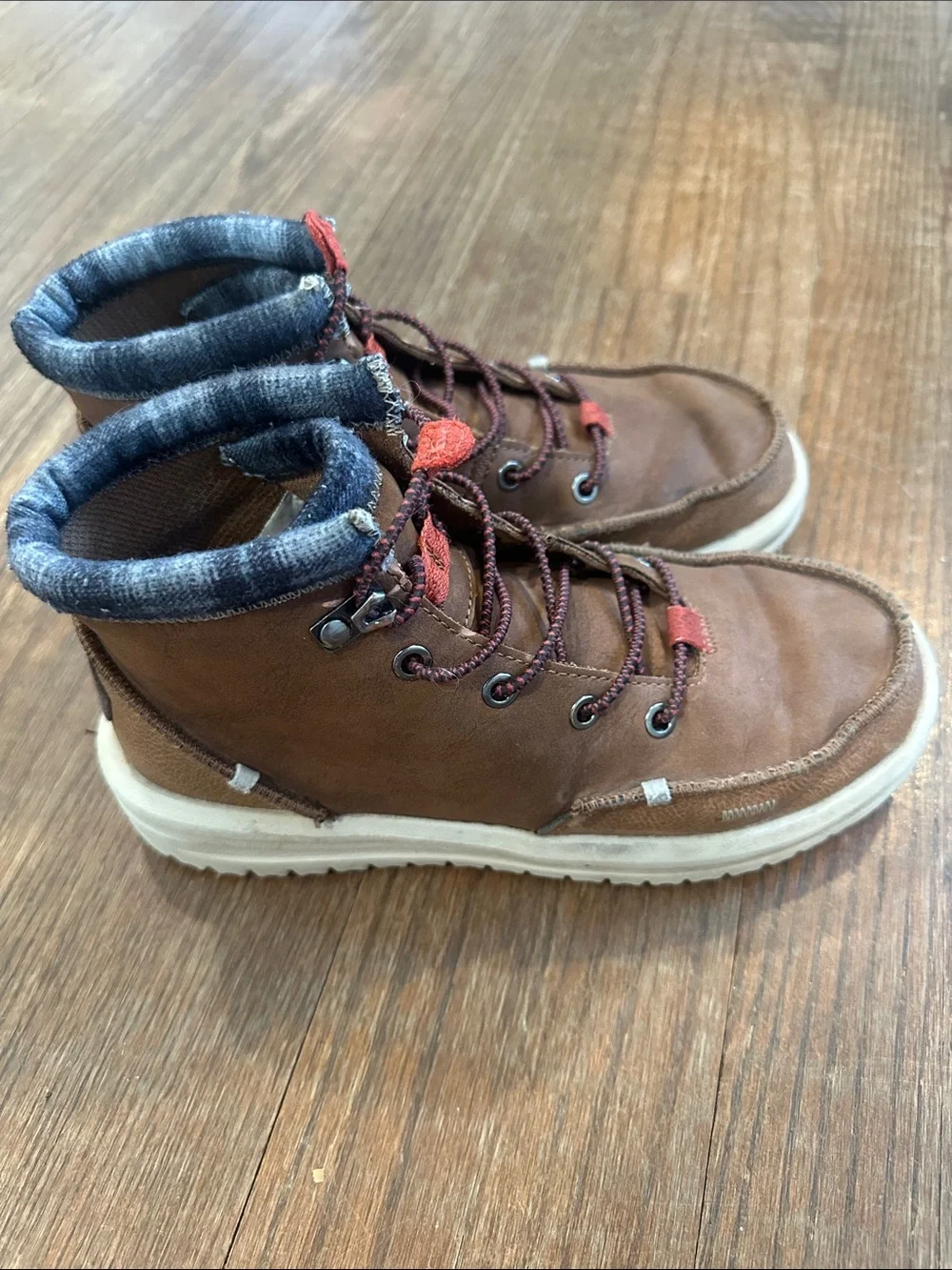 Hey Dude-Men's Brown Lace-Up Casual Boots - Comfortable Everyday Wear